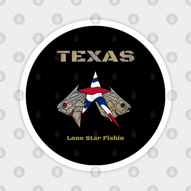 Lone Star State Fishing Texas Magnet by The Witness